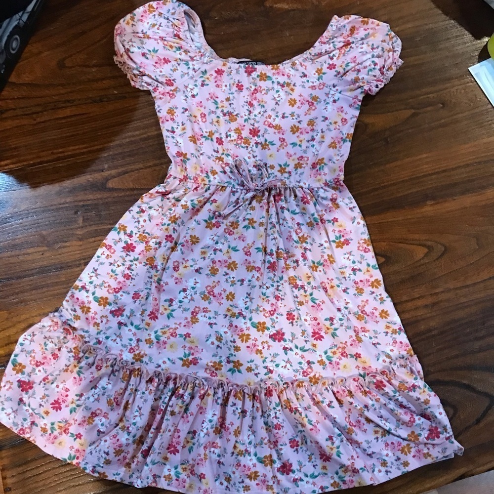 🌸Three Pink Hearts Floral Dress